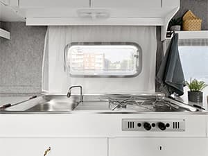 RV Solar Power System Interior of RV powered by solar energy system for mobile electricity