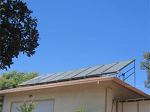 Solar panels installed on standalone garage in Red Bluff California