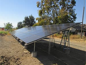 Solar panels installed near community serving local energy needs