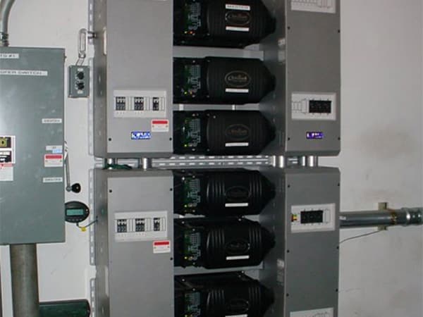 Commercial Solar Electrical System Commercial electrical panel and circuit breakers supporting solar energy system