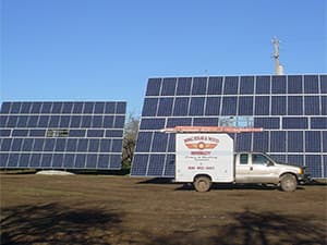 Ground Mounted Solar System Ground mounted solar panel system installed on residential or commercial property