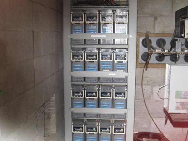 Battery Storage Units Multiple solar battery storage units installed for backup power and energy storage